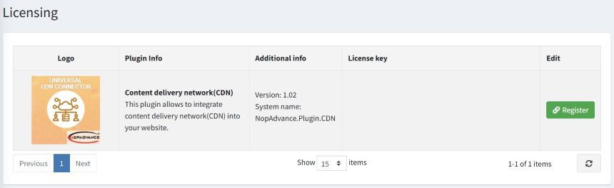 manage license page for nopadvance nopcommerce plugins and theme plugins